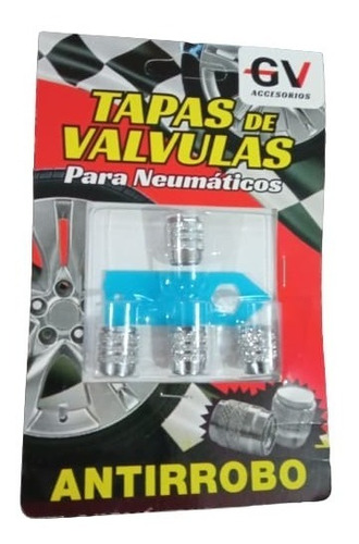 Kit Tapas De Válvulas Cromada Antirrobo Para Auto Camioneta.