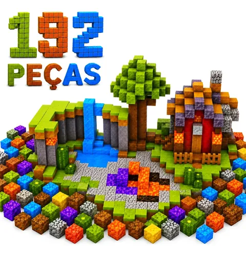 Kit Blocos Magnéticos Montar Construção Brinquedo Educativo 192