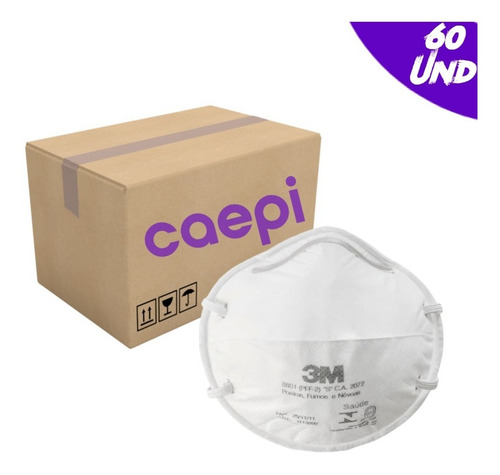 60 Respirador 3m 8801 Pff2 N95 Concha Cx Fechada C/ Nota Fis