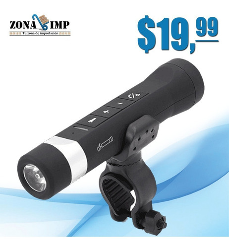 Imagen 3 de 6 de Parlante Bluetooth Linterna Fm Sd Soporte Bicicleta X Mayor