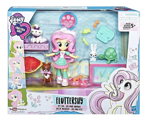 Fluttershy Spa Mascotas Equestria Girls Muñeca Hasbro Orig