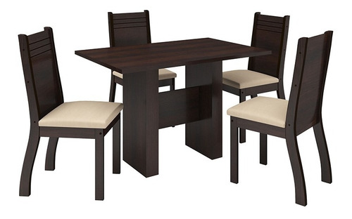 Juego De Comedor Mesa Quick 120 X 80 + 4 Sillas Napoli- Mdp