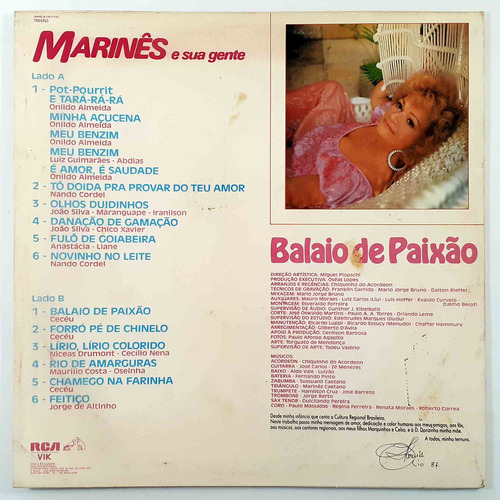 Lp Marinês E Sua Gente - Balaio De Paixão - Vinil 1987 - Hm (Usado)