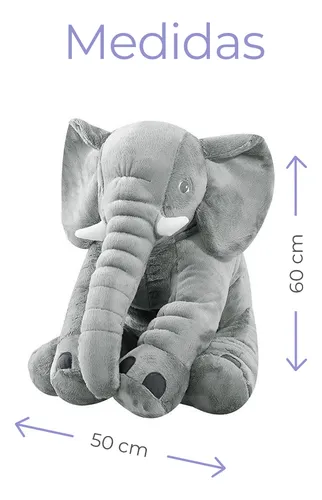 Peluche Grande Elefante Almohada Juguete Niños Y Bebes 60cm
