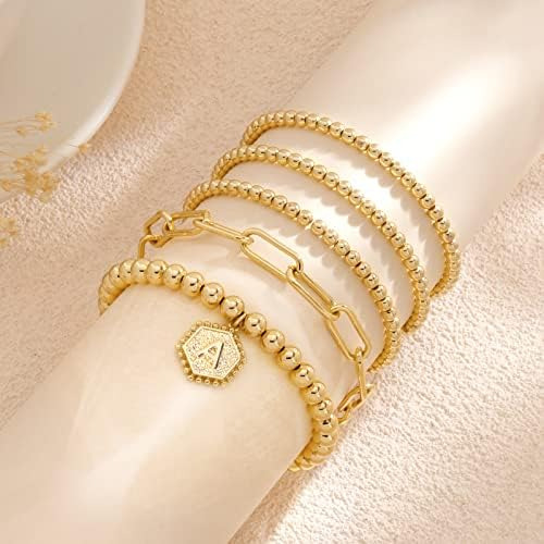 Showee Gold Beade Beade Para Mujeres Pulsera De Cuentas De U