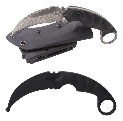 Kni104 Karambit Cuchillo De Hoja Fija Afilada De Doble Filo 