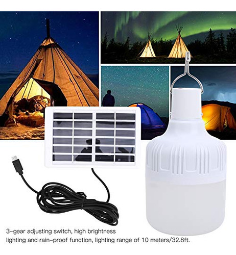 Lámpara Solar Led 50w Para Camping Y Emergencias