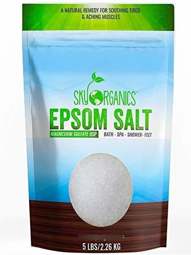 La Sal De Epsom Por Sky Organics (5 Lbs.) - 100% Puro Sulfat