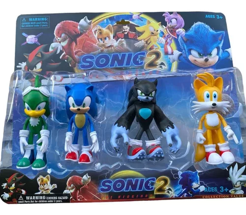 Kit c/ 5 Bonecos Action Figure Sonic The Hedgehog c/ acessórios - Just Toys