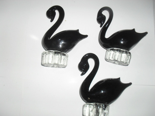 Cisnes De Cristal Color Negro 10 Cada Una 