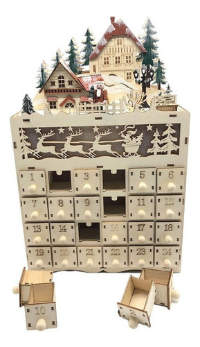 Mc . Caja Del Tesoro Del Calendario De Adviento De Madera