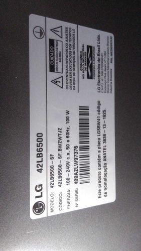 Imagem 2 de 6 de Tv LG Lb6500 42' Para Retirada De Peças