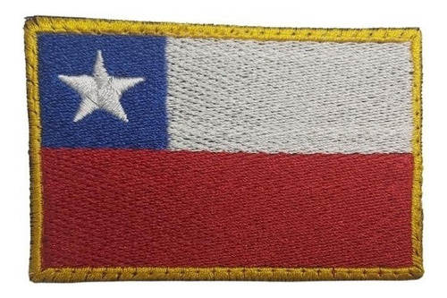 Parche Uniforme Tactico Bandera De Chile  Borde Dorado