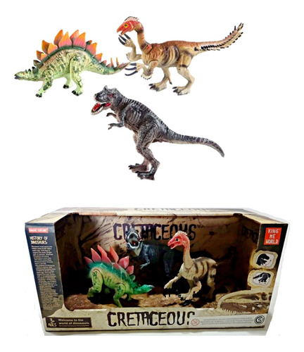 Dinosaurios Set X 3 Muñecos Cretaceous Coleccion Articulado 