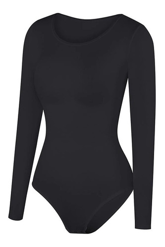 Body Polera Manga Larga Mujer Con Fibra De Bambu Ajustable 