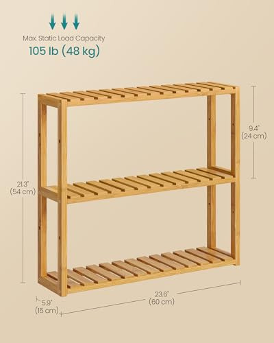 Estantería De Bambú Multifuncional Con 3 Estantes Para Baño