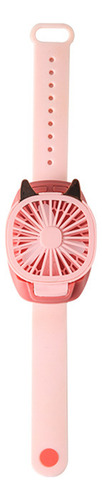 Ventilador De Reloj Portátil Con Correa, Luz Led, Carga Por