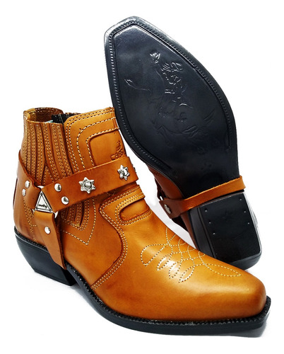 Bota De Couro Country Masculina Salto Carrapeta - Oferta