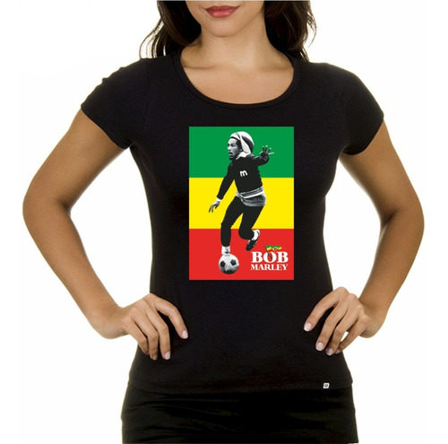 Remeras Mujer Bob Marley Reggae Futbol 1 Digital Stamp Dtg