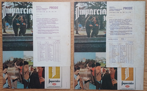 2 Boletas De Prode Sin Uso Junto Con La Revista El Gráfico (Usado)
