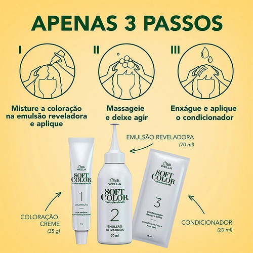 Kit 03 Coloração Soft Color 71 Louro Acinzentado Wella