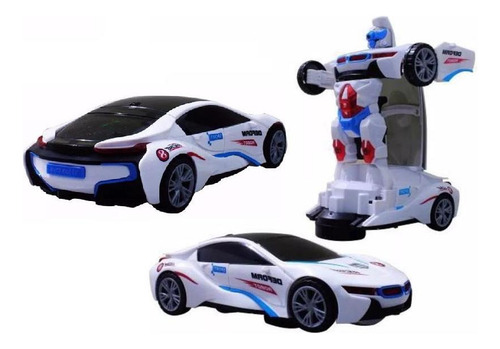 Carro 3d Vira Robo Emite Som E Luz Transformes Carrinho Bmw
