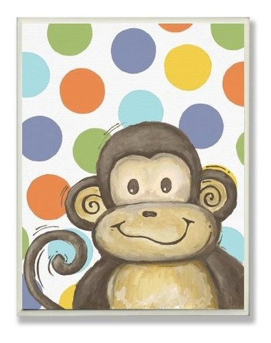 The Kids Room De Stupell Lil Buddy Monkey With Polka Dots Re