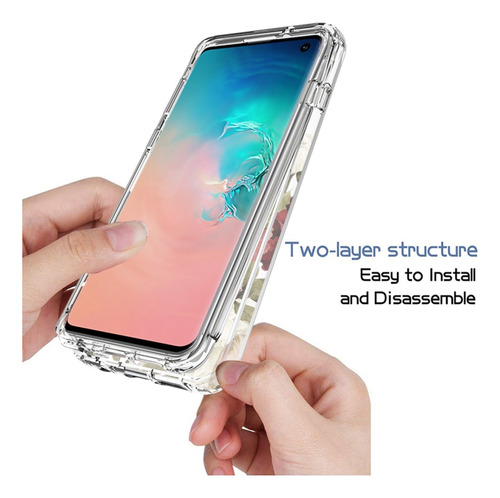 Funda Transparente Con Diseño De Flores Blancas For Samsung Galaxy