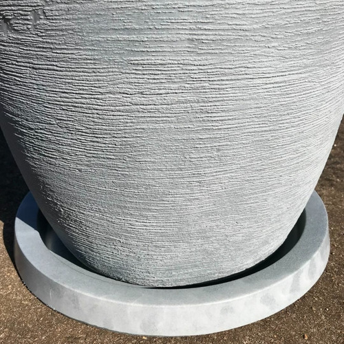 Prato Redondo 41cm Para Vasos De Planta De Chão Polietileno Cor Cinza