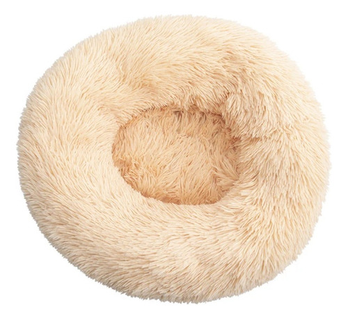 Cama Cucha Puff Redondo Felpa Perros Gato Mascota 60cm Suave