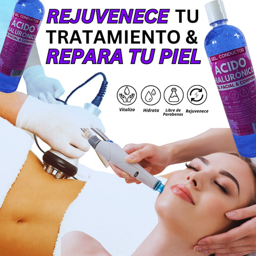 Gel Conductor Hialuronico Corporal Aparatología 1 Lt Relingo