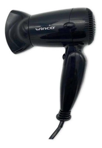 Secador De Pelo Plegable Ideal Viaje Winco W191 Negro 220v