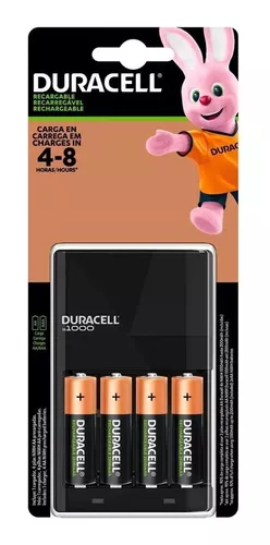 Cargador Duracell + Pilas Aa 4 Unidades Recargable