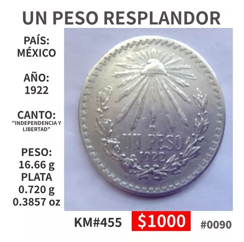 Moneda Plata Un Peso 1922 | MercadoLibre 📦