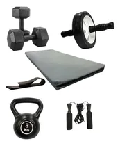 Comprar Kit Entrenamiento Gris - Colcho Pesas Rueda Soga Y Mas Dep Color Con Rueda Abdominal