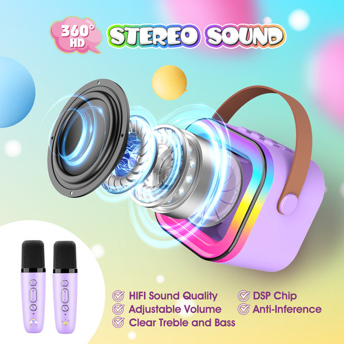 ..karaoke De Unicornio+2 Micrófonos, Regalo Para Niñas,viole