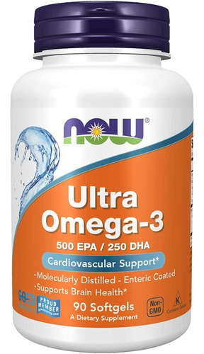 Ultra Omega 3  500 Epa / 250 Dha, 90 Capsulas / Now.