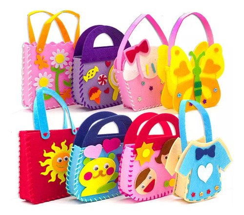 Kit De Costura De Bolsas De Fieltro Para Niños De 14 Piezas