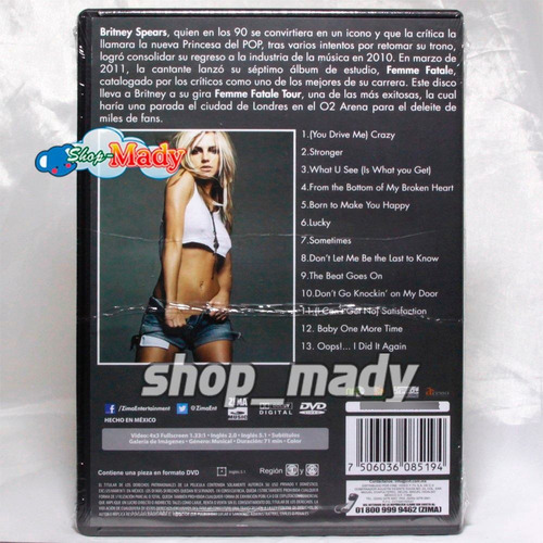 Britney Spears Live From The O2 Arena - 1 Dvd Región 1 Y 4