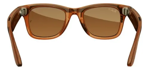 Ray-ban Meta Wayfarer Rw4006 Polarized Shiny Caramel Transparent