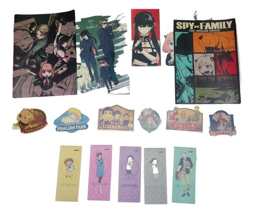 Spy X Family Anime Paquete 15 Pz Posters Stickers Separador