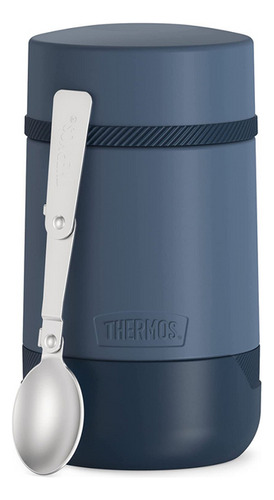 Termo De Comida 530 Ml Con Cuchara Thermos Color Azul Oscuro