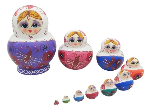 10 Piezas De Patrones De Mariposas Babushka Muñeca Rusa De 10 Piezas De Patrones De Mariposas Babushka Muñeca Rusa De