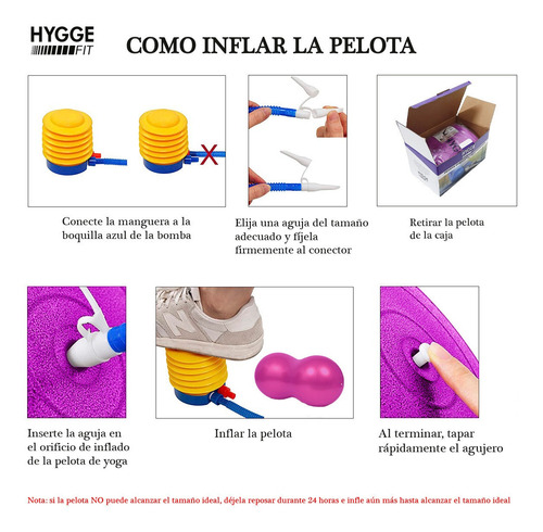 Imagen 5 de 10 de Pelota Maní Ovalada Esferodinamia Yoga 100 X 50cm + Inflador