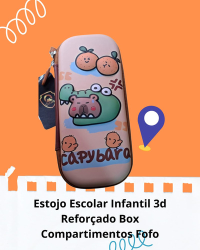 Estojo Escolar Reforçado Capivara Lançamento