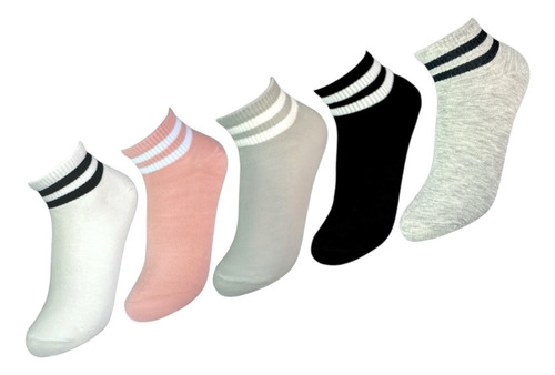 6 Pares Calcetines A Rayas Para Mujer. Algodón. Surtido Unitalla