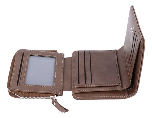 Cartera Vintage Pu Con MĂșltiples Ranuras Para Tarjetas, Piel