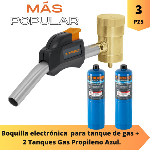 Kit Boquilla Electronica Para Soldar + 2 Cilindros Propano