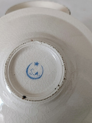 Tacita Y Platito De Porcelana Japonesa Art Deco (Usado)