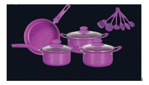 Bateria Antiadherente Juego De Ollas Mas Utencilios 14 Pcs